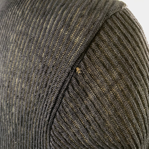PAUL HARNDEN Size M Navy Ribbed Linen & Cotton Button Up Cardigan