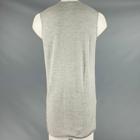 COMME des GARCONS Size L Grey Yellow Animal Print Wool Zip Up Vest