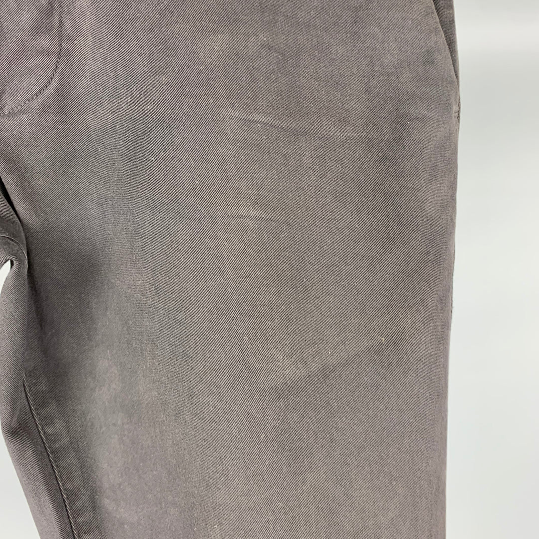 FENDI Size 30 Grey Charcoal Cotton Blend Flat Front Casual Pants