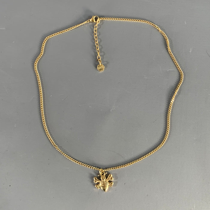 Collier Pendentif CHRISTIAN DIOR x STUSSY Crâne Abeille Ton Or