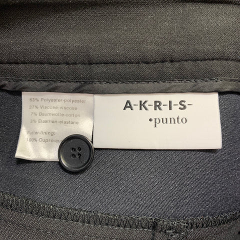 AKRIS Size 12 Black Polyester Blend Flat Front Dress Pants