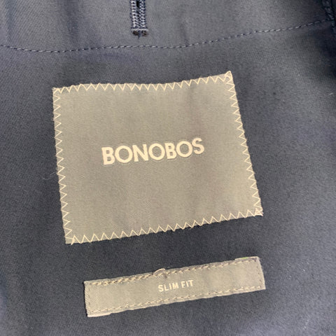 BONOBOS Size 40 Navy Cotton Blend Notch Lapel Suit