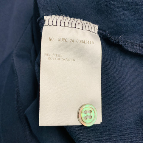 THOM BROWNE Size XL Navy Cotton Long placket Polo
