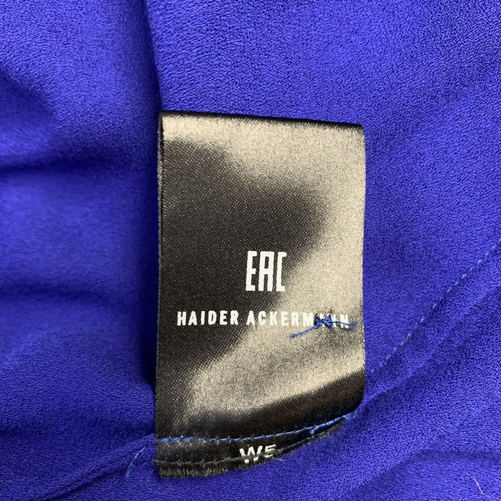 HAIDER ACKERMANN Size S Blue Viscose Nehru Collar Shirt