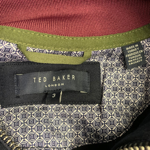 TED BAKER Size S Curbing Navy Polyester Blend One Pocket Pullover