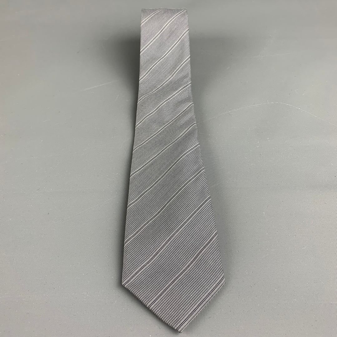 JOHN VARVATOS Cravate en soie texturée noire