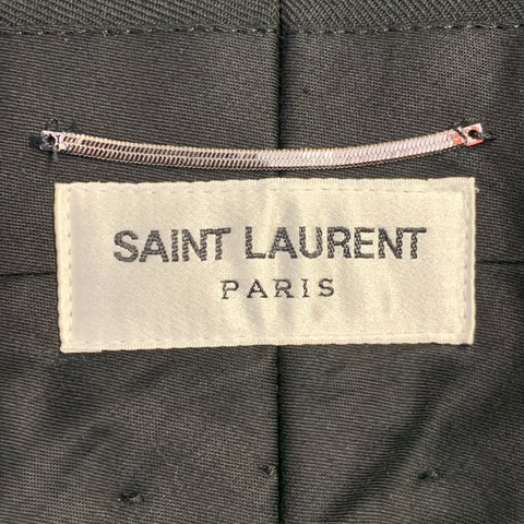 SAINT LAURENT Size 30 Black Wool Twill Flat Front Tapered Casual Pants