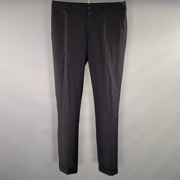 GIORGIO ARMANI Size 32 Navy Wool Cuffed Dress Pants