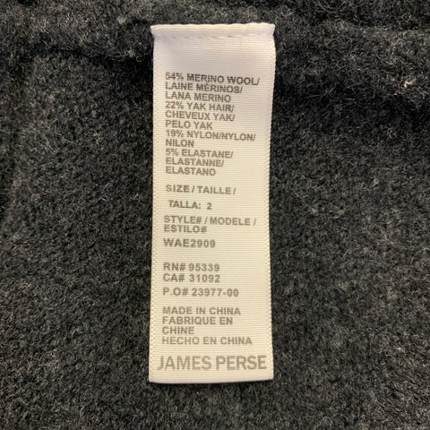 JAMES PERSE Size M Grey Charcoal Merino Wool Blend Knit Jacket Blazer