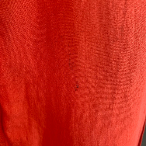 RALPH LAUREN PURPLE LABEL Size L Orange Coral Linen Button Up Long Sleeve Shirt