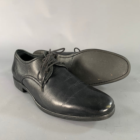 JOHN VARVATOS Size 9 Black Leather Oxford Lace Up Shoes