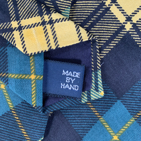 POLO by RALPH LAUREN Yellow Black & Green Plaid Silk Tie