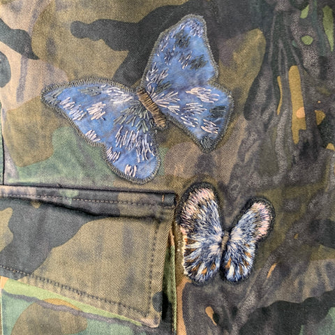 VALENTINO Size 30 Green Brown Camo Cotton Cargo Casual Pants