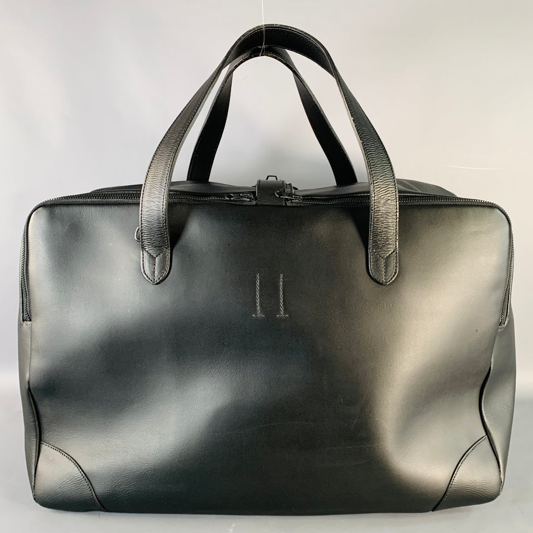GOLDEN GOOSE Black Silver Leather Top Handle Duffle Bag