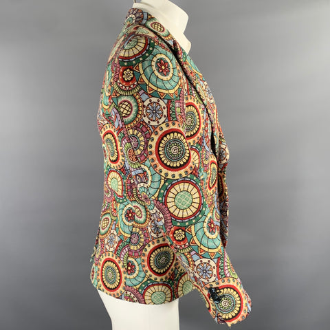 ATELIER MUNRO Size 38 Abstract Wool Peak Lapel Sport Coat