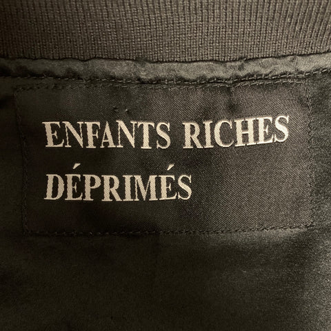 ENFANTS RICHES DEPRIMES ERD SS2017 XL Black Gold Silk Zip Up Jacket