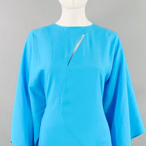 TALLER MARMO Size 4 Fantastica Blue Crepe Caftan Maxi Dress
