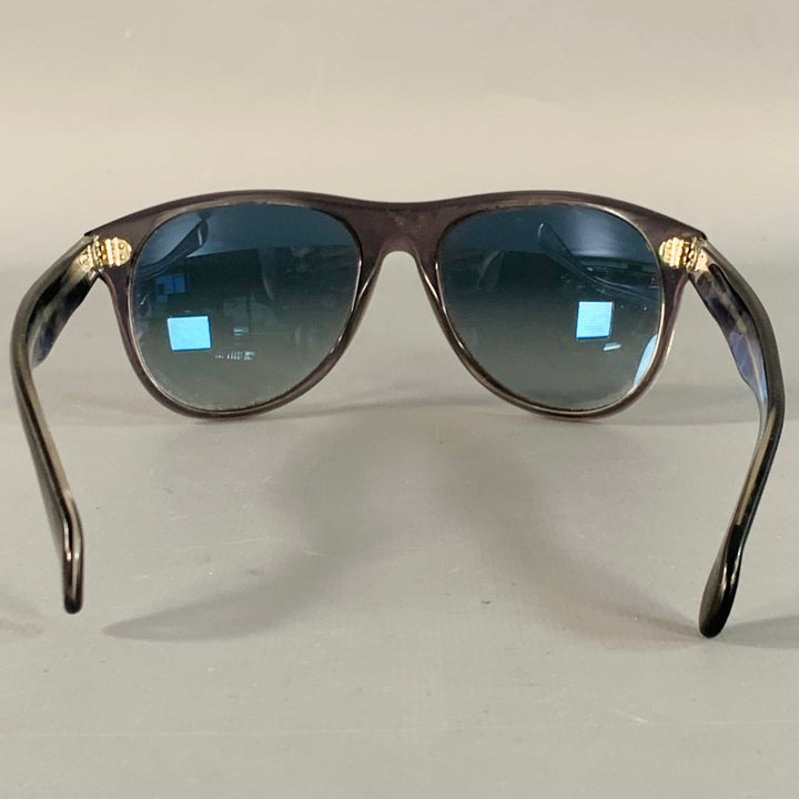 GIORGIO ARMANI Brown Transparent Acetate Teardrop Sunglasses
