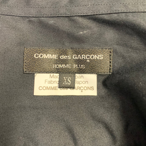 COMME des GARCONS HOMME PLUS Size XS Black Studded Cotton Long Sleeve Shirt