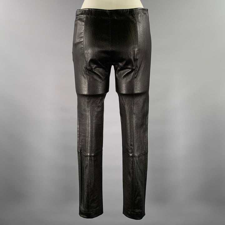 THE ROW Size M Black Lambskin Leggings
