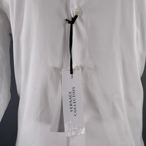 VERSACE COLLECTION Size M White Cotton Button Up Long Sleeve Shirt