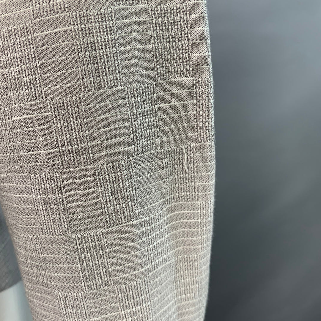 OUR LEGACY Size 38 Grey White Textured Cotton Button Down Collar One Pocket Long Sleeve Shirt