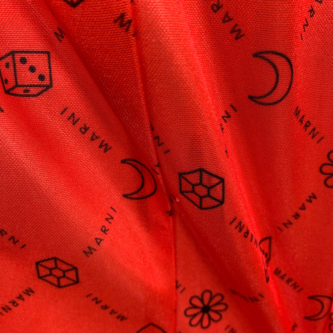 MARNI Size M Orange Black Logo Polyester Athletic Jersey Tank Top