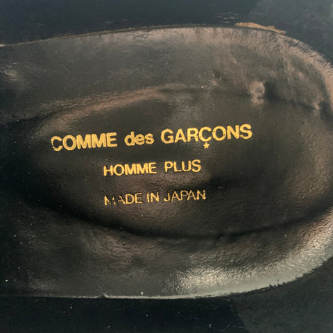 COMME des GARCONS HOMME PLUS Size 11 Black White Polka Dot Leather Lace Up Shoes