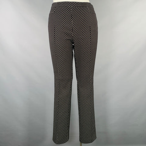 AKRIS Size 12 Black White Cotton Blend Geometric Dress Pants