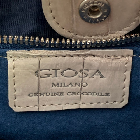 GIOSA Grey Crocodile Leather Tote Handbag
