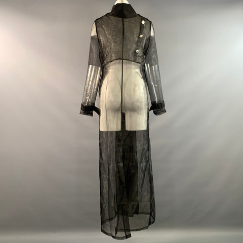 LISA MAREE Size S Black Polyester Sheer Coat