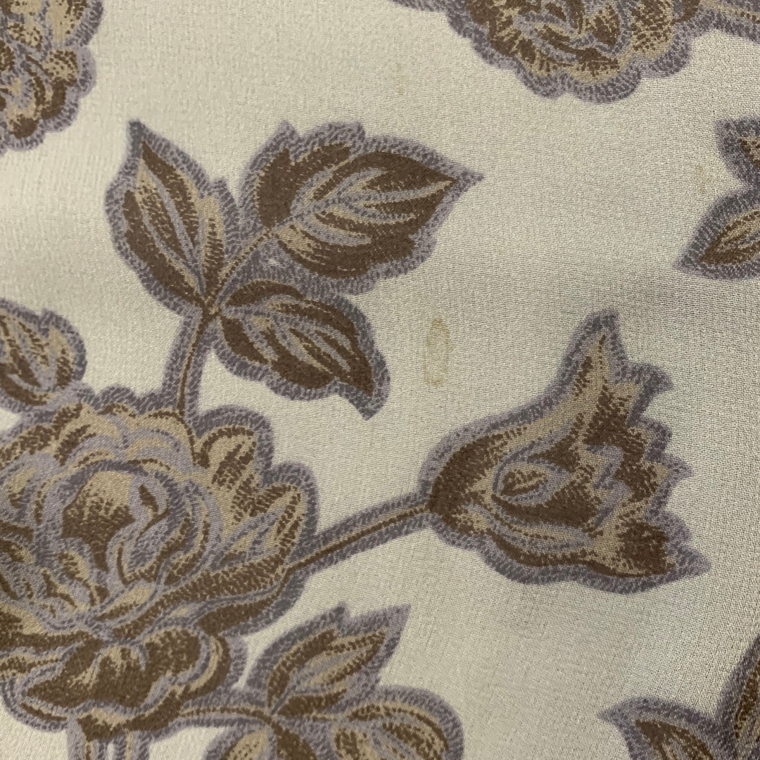 GIORGIO ARMANI Grey Blue Floral Silk Scarf Shawl