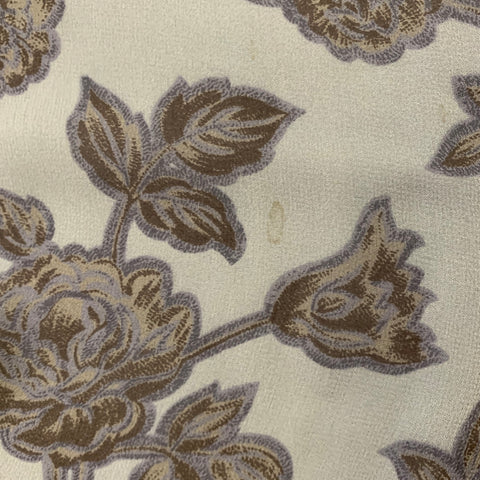 GIORGIO ARMANI Grey Blue Floral Silk Scarf Shawl