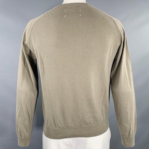 MAISON MARTIN MARGIELA Size L Khaki Jersey V-Neck Pullover