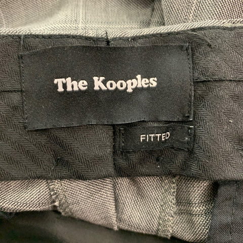 THE KOOPLES Size 40 Grey Window Pane Wool Peak Lapel Suit