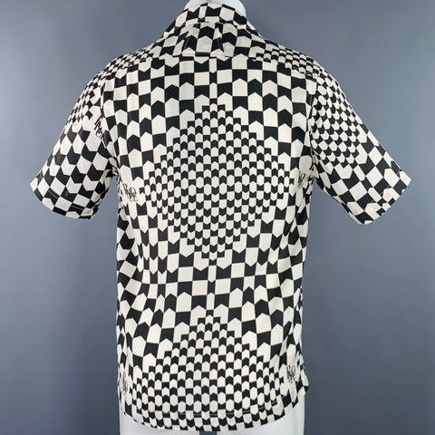 RHUDE AW22 Size XS Black White Tencel Short Sleeve Shirt
