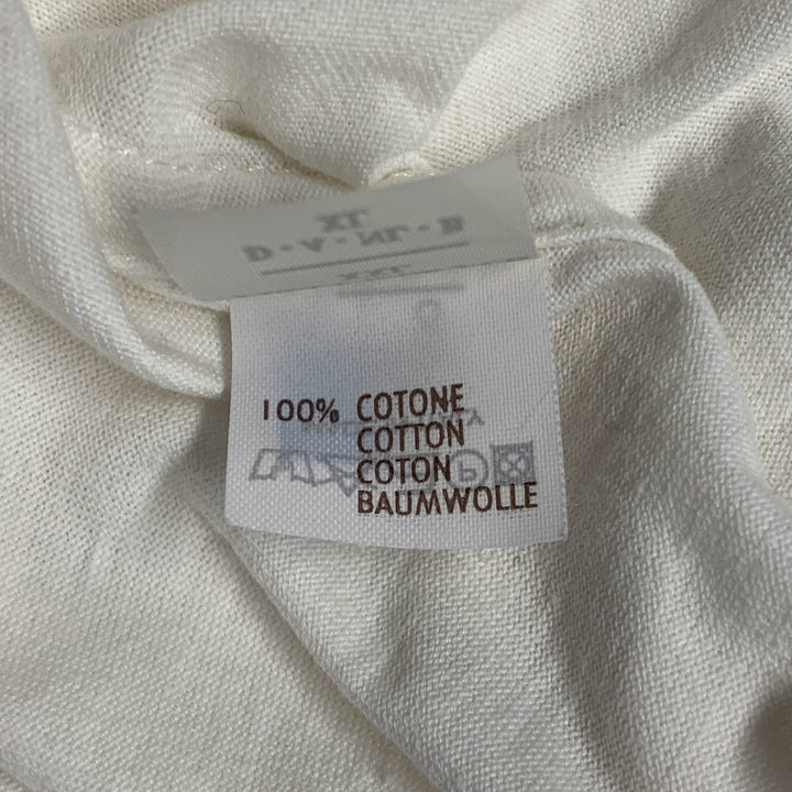 BRUNELLO CUCINELLI Size XL White Cotton Button Up Long Sleeve Shirt