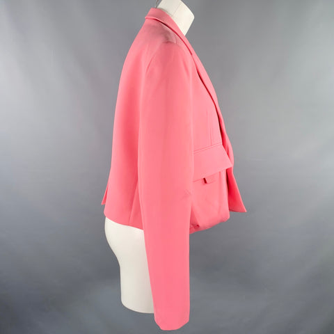 PRIVATE POLICY Size L Pink Polyester Cropped Cargo Jacket Blazer