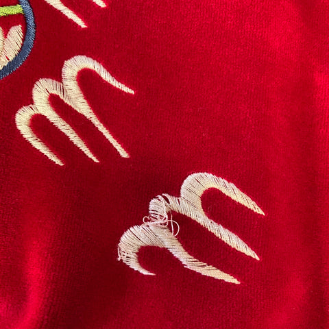 GUCCI Size M Red Cream Cotton Hooded Sweatshirt