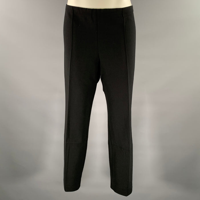 THE ROW Size 12 Black Wool Elastane Side Zipper Casual Pants
