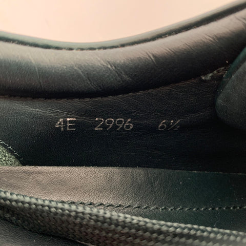 PRADA Size 7.5 Green White Leather Low Top Sneakers