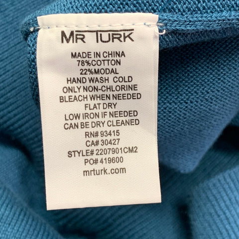 MR TURK Size XL Multi Color Stripe Cotton Modal Crew Neck Pullover