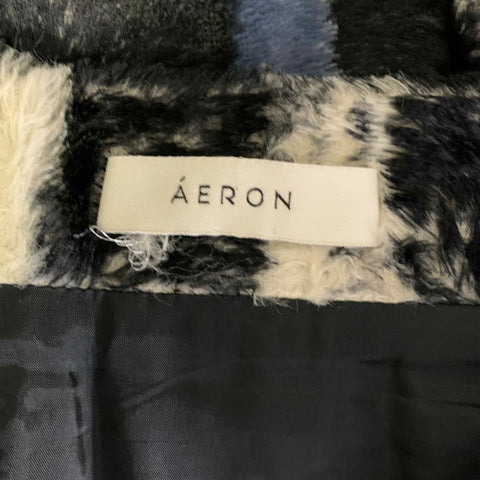 AERON Size 8 Black White Viscose Plaid Mini Mini Skirt