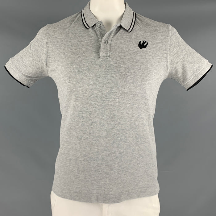 MCQ by ALEXANDER MCQUEEN Size XL Grey Black Cotton Buttoned Polo