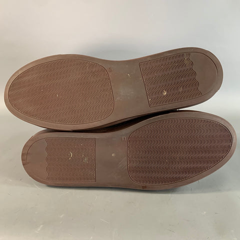 COMMON PROJECTS Size 9 Burgundy Solid Leather Vulcanized sole Sneakers