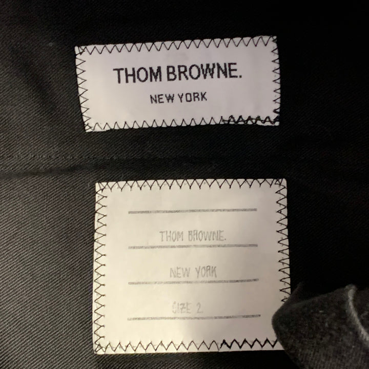 THOM BROWNE Size 38 Regular White Black Houndstooth Wool 3 Button Suit