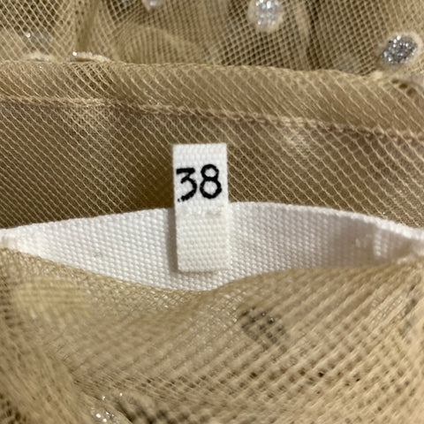 MAISON MARGIELA Size 2 Khaki Silver Polyamide Dots Oversized Shirt Dress