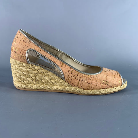 DONALD J PLINER Size 9 Gold Natural Espadrille Pumps