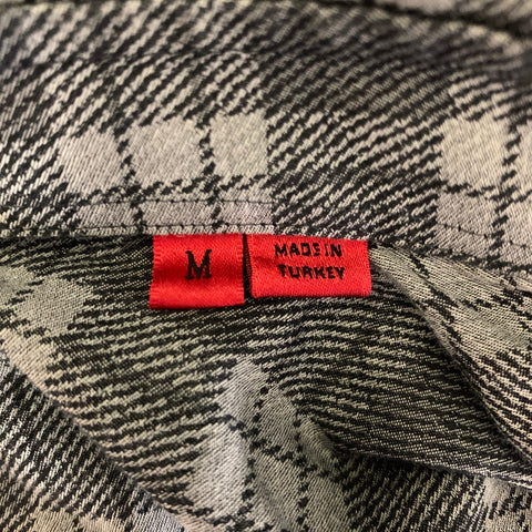 HUGO BOSS Size M Grey Plaid Cotton Long Sleeve Shirt