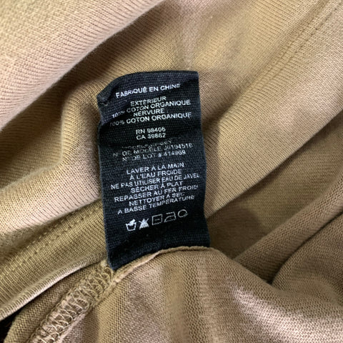 THEORY Size M Tan Solid Cotton Crew-Neck T-shirt